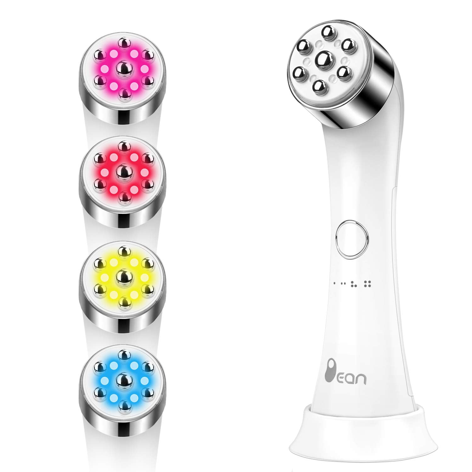 Facial Massager Skin Tightening Machine, 4 Color LED Light Therapy Machine, Promote Face Cream Absorption Strengthening Elasticity Modifying Wrinkles Professional Care Anti-Aging Skin Care Tools.