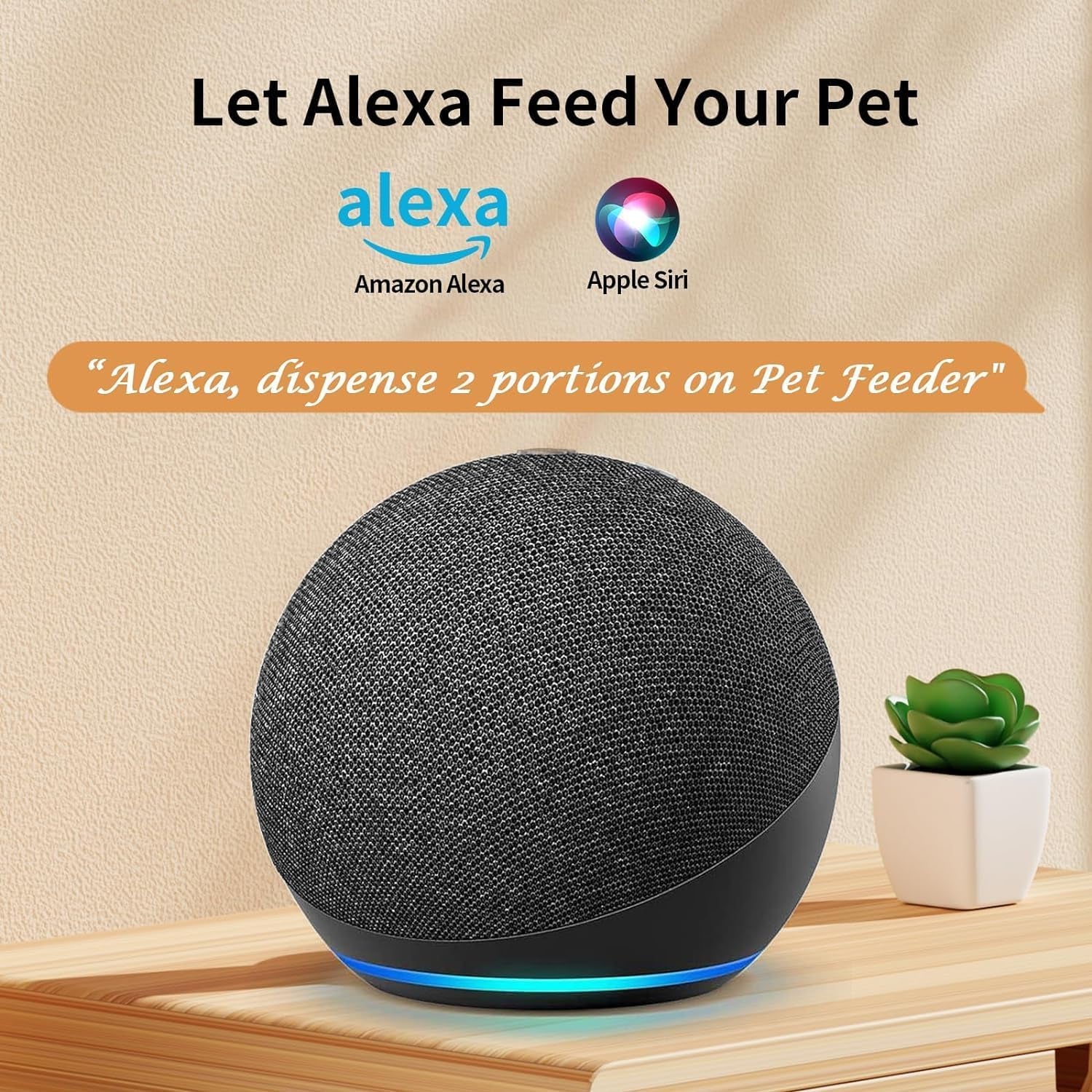 Automatic Cat Feeder, Wifi Pet Feeder for Cat/Dog Compatible with Alexa & Echo, 15 Cup Timed Cat Food Dispenser for Remote Feeding, up to 10 Meals per Day with APP Control