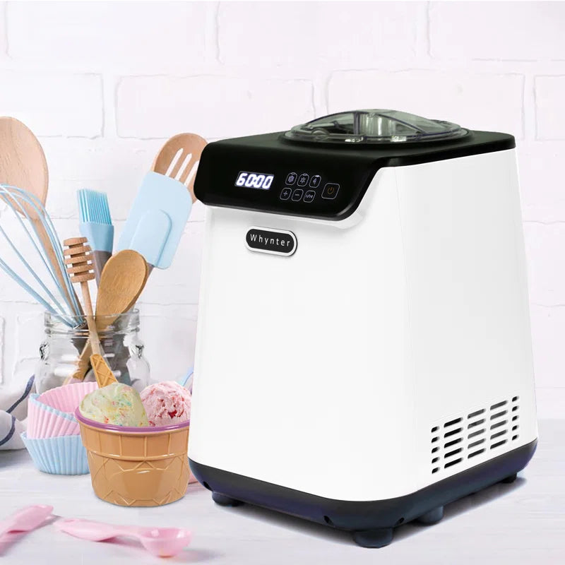Icm-128Ws 1.28 Quart Compact Upright Automatic Ice Cream Maker with Stainless Steel Bowl- White