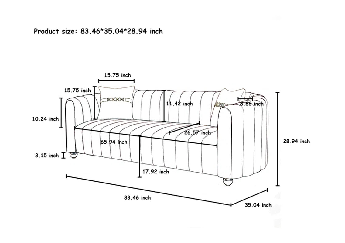 Maeesha 83.46'' Velvet Sofa