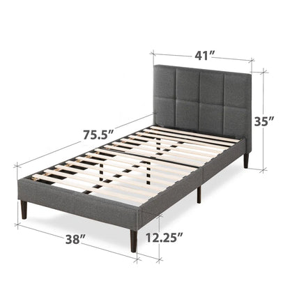 Suhavi Contemporary Modern Tufted Upholstered Low Profile Platform Bed