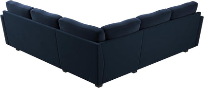 Convertible Sectional Sofa L Shaped Couch for Small Apartment Reversible Sectional Couch for Living Room,Velvet Dark Blue