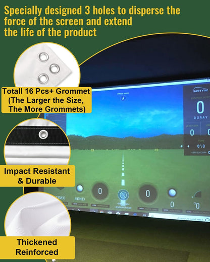 Golf Simulator Impact Screen（118 * 98/118 * 157 Inches） for Golf Training, Indoor Golf Simulators, Clear Washable Golf Impact Screen for Golf Practice