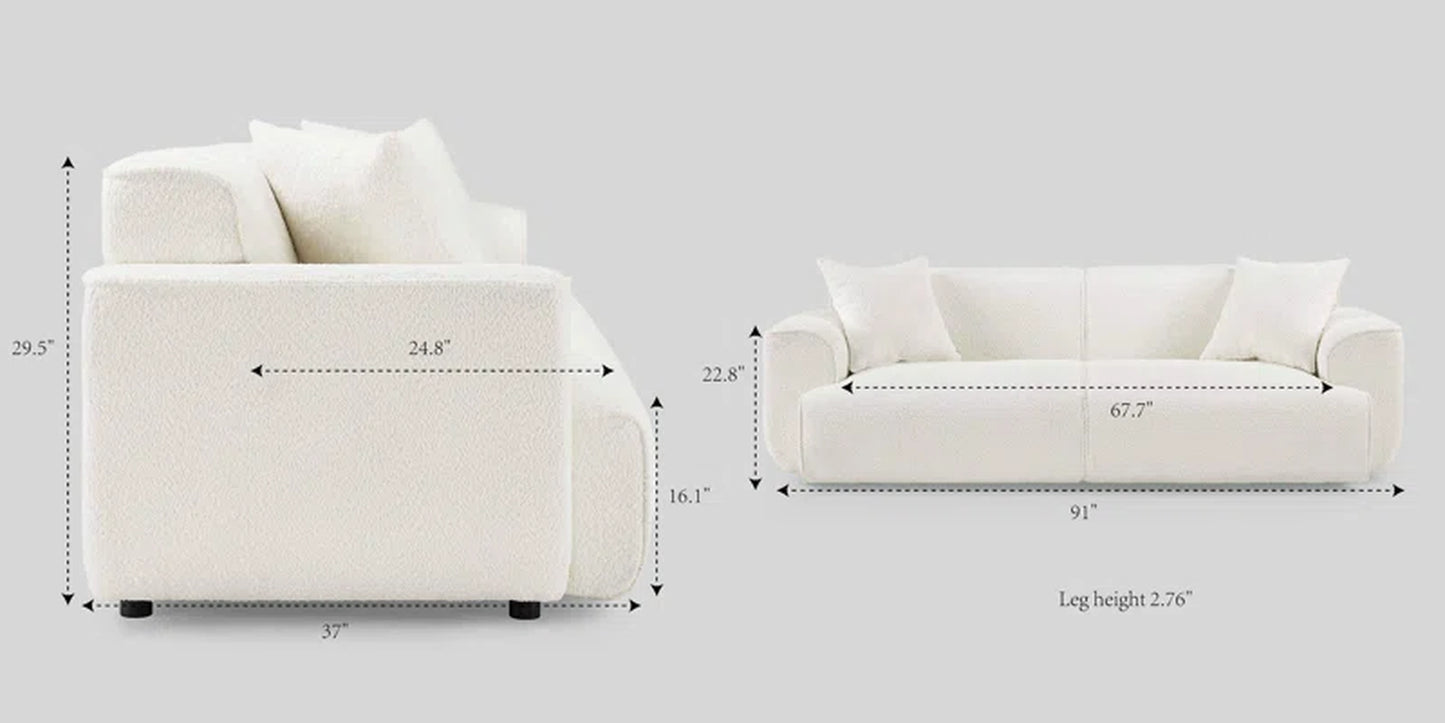 MINIMORE Modern Style Sofa 91" round Arm Sofa