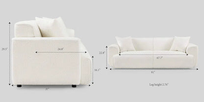 MINIMORE Modern Style Sofa 91" round Arm Sofa