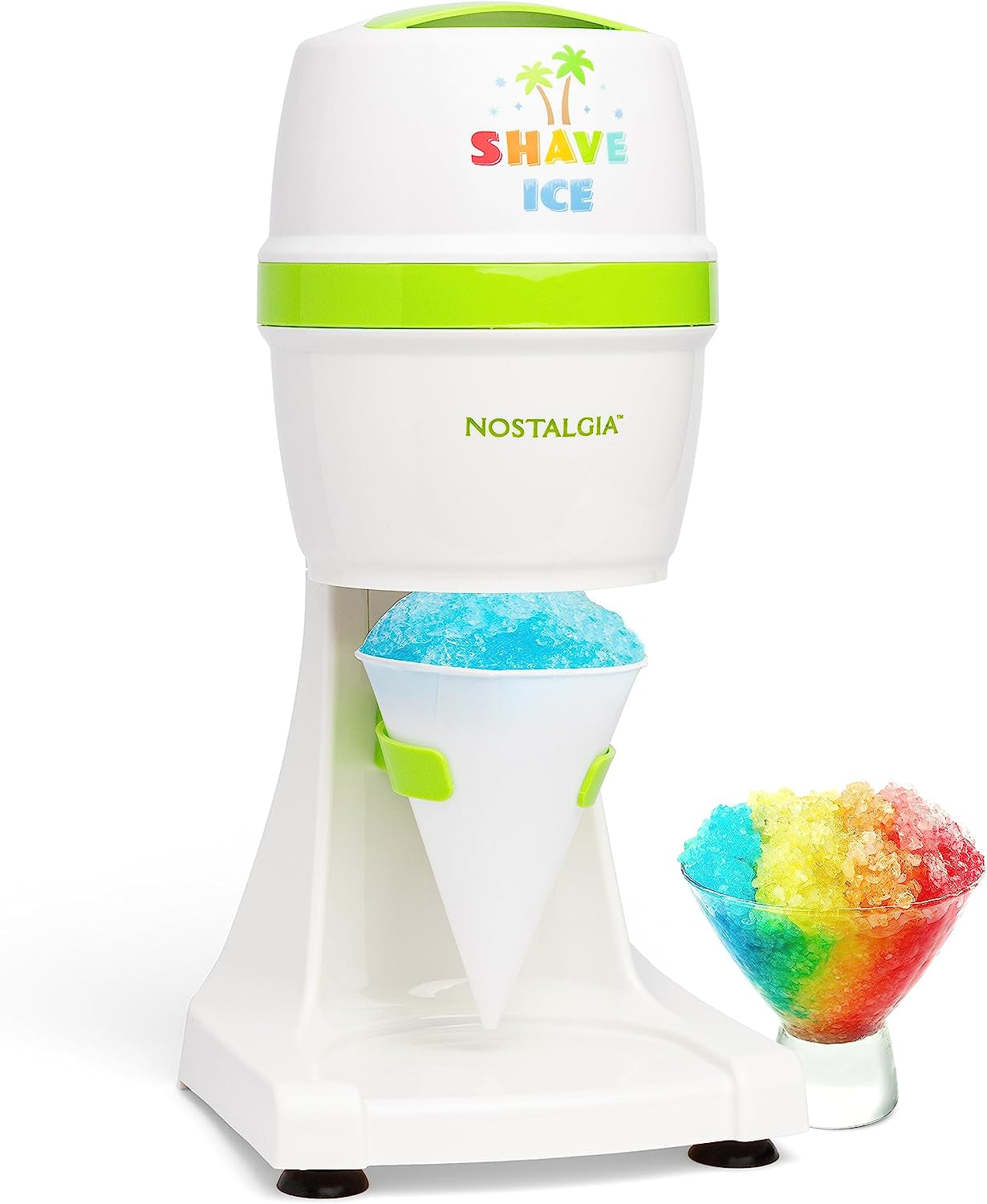 Snow Cone Shaved Retro Table-Top Slushie Machine-Includes 1 Reusable Plastic Cup and Ice Molds, Hawaiian