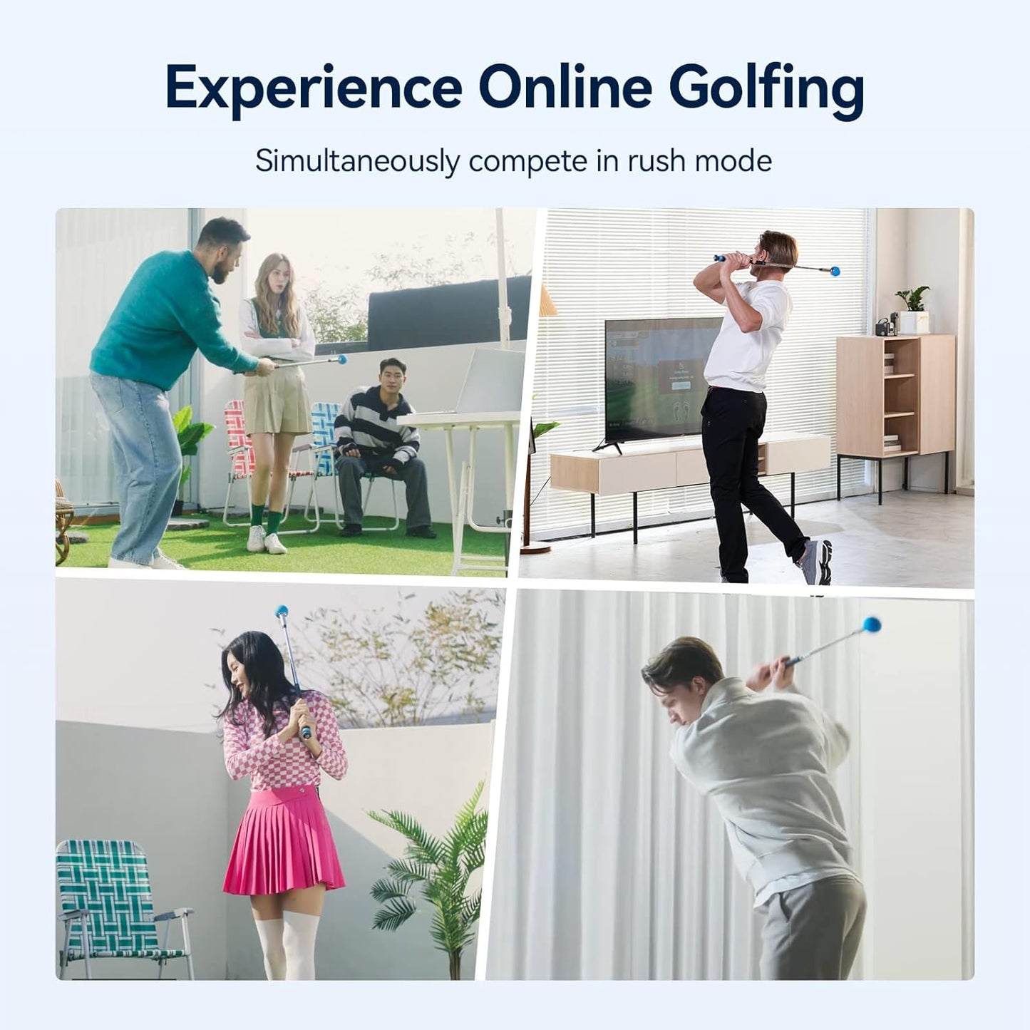 Home Golf Simulator, Enjoy Interactive Golfing with Smart Motion Sensor and Swing Stick for Indoor and Outdoor Fun - Compatible with Android, Ios, WGT, and E6 Connect Series