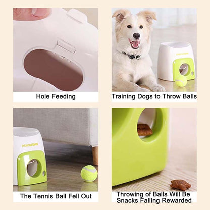 Pet Ball Launcher Toy Dog Tennis Ball Food Reward Machine Thrower Interactive Therapy Slow Feeding Toys for Cats and Dogs