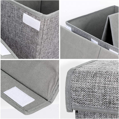 Large Toy Box Chest with Lid, Collapsible Sturdy Toy Storage Organizer Boxes Bins Baskets for Kids, Boys, Girls, Nursery, Playroom, 25"X13" X16" (Linen Gray)