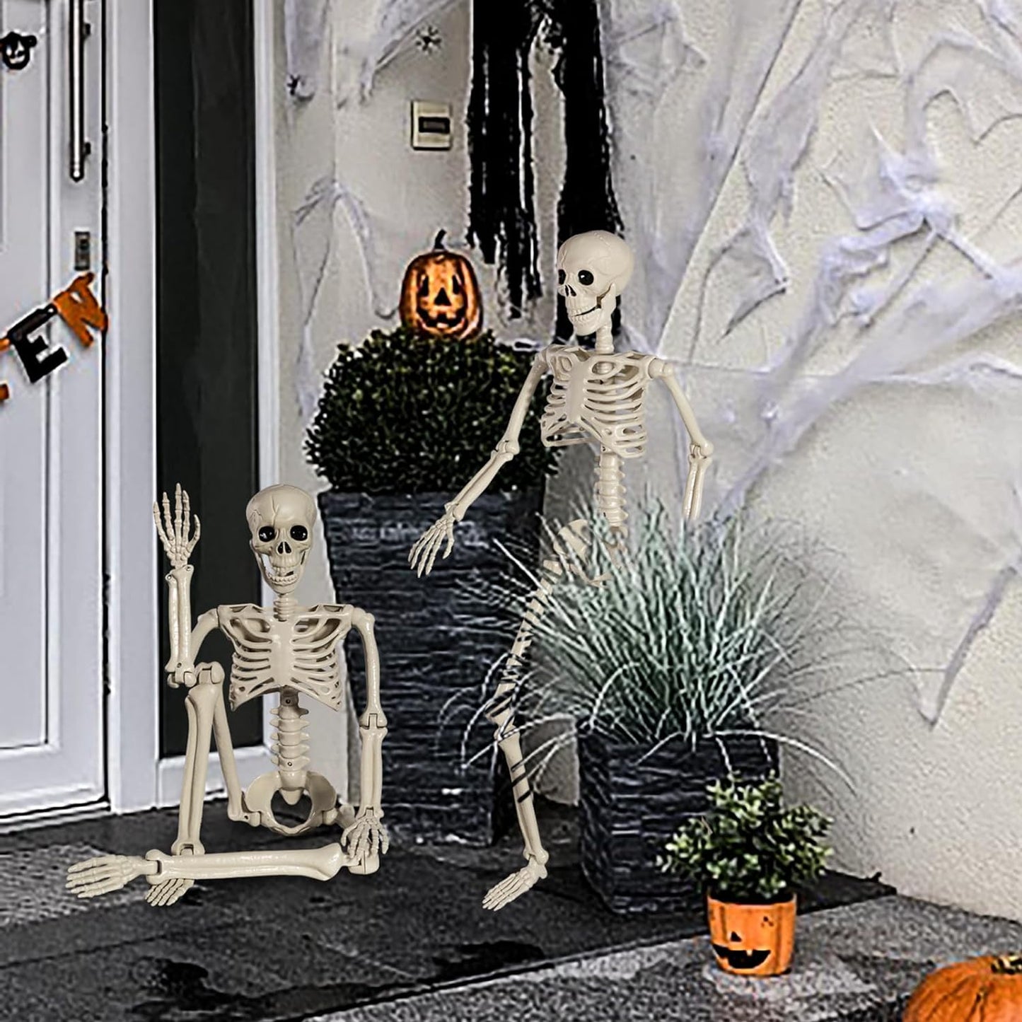 Halloween Skeleton Full Body Posable Joints , 3Ft Human Skeleton Decorations for Party Haunted House Supplies (1Pc)