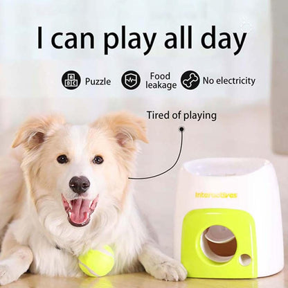 Pet Ball Launcher Toy Dog Tennis Ball Food Reward Machine Thrower Interactive Therapy Slow Feeding Toys for Cats and Dogs