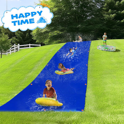 Super Slip Lawn Water Slide - 30 X 8Ft Heavy Duty Slip and Slide Trap Slick Waterslide for Adults & Kids, Easy to Set up with 16 Ground Nails, Funny Water Games for Outdoor Backyard Lawn, Blue - Design By Technique