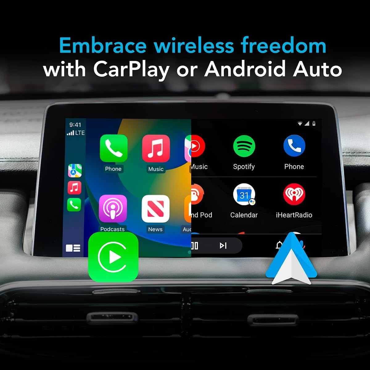Wireless Carplay and Android Auto AI Box Lite plus 2.0 for Factory Wired Carplay Cars 2024 - Supports Netflix and Youtube - Go Wireless Carplay and Android Auto. Wired Carplay Required
