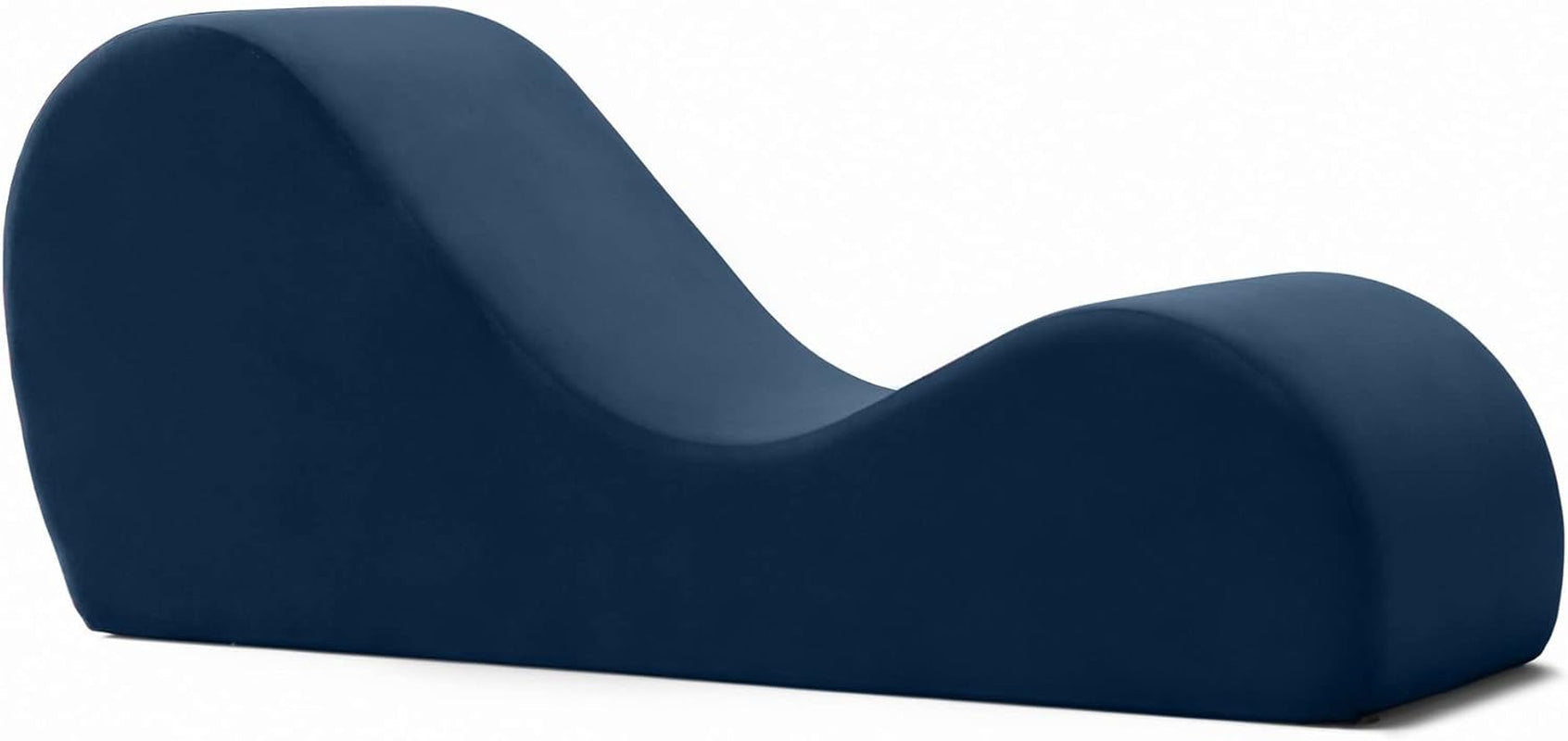 Sleek Chaise Lounge for Yoga, Stretching, Relaxation-Made in the USA, 60D X 18W X 26H Inch, Ink Blue