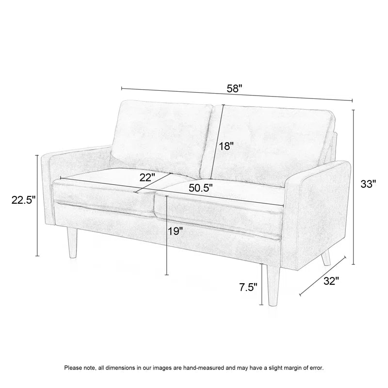 Dover 58'' Faux Leather Loveseat