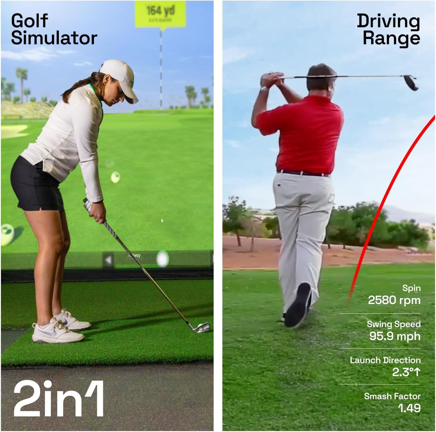 Orbit Golf Simulator and Launch Monitor Golf Simulators for Home with Orion Software - Golf Launch Monitor - 20 Courses and 3 Practice Ranges Included