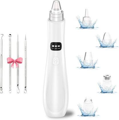 2024 Newest Blackhead Remover Pore Vacuum,5 Suction Power,5 Probes,Usb Rechargeable Blackhead Vacuum Kit-Facial Pore Cleaner Electric Acne Extractor Tool for Women and Men