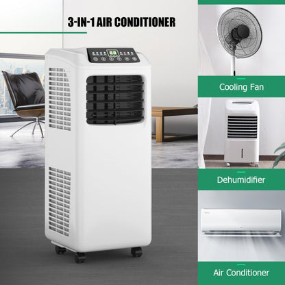 9000 BTU Portable Air Conditioner with Built-In Dehumidifier and Remote Control