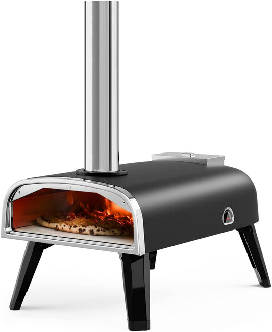 Pizza Oven Outdoor 12" Wood Fired Pizza Ovens Pellet Pizza Stove for Outside, Portable Stainless Steel Pizza Oven for Backyard Pizza Oven