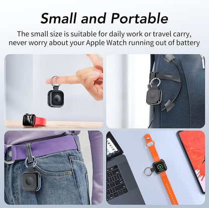 Portable Charger for Apple Watch,Wireless Magnetic Iwatch Charger 1200Mah Power Bank Travel Keychain Accessories Smart Watch Charger for Apple Watch Series 9/8/7/6/Se/5/4/3/2/1/Uitra/Uitra 2