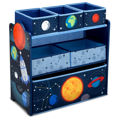 Space Adventures Design & Store 6 Bin Toy Storage Organizer - Greenguard Gold Certified, Blue