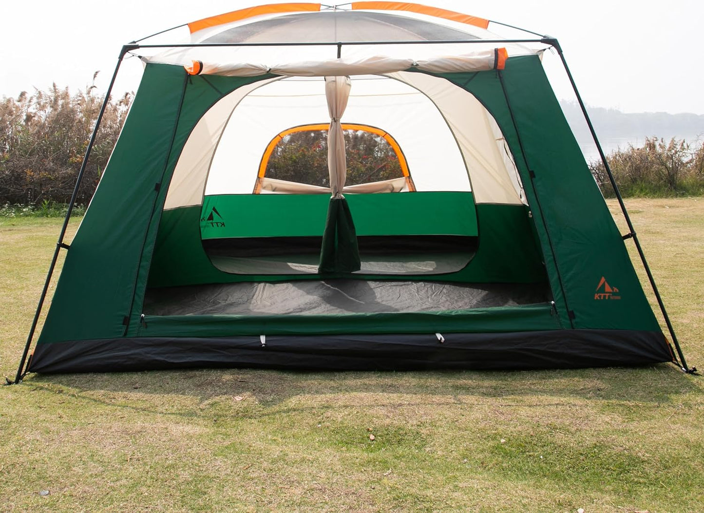 Extra Large Tent 10-12 Person(A),Family Cabin Tents,2 Rooms,3 Doors and 3 Windows with Mesh,Straight Wall,Waterproof,Double Layer,Big Tent for Outdoor,Picnic,Camping,Family Gathering