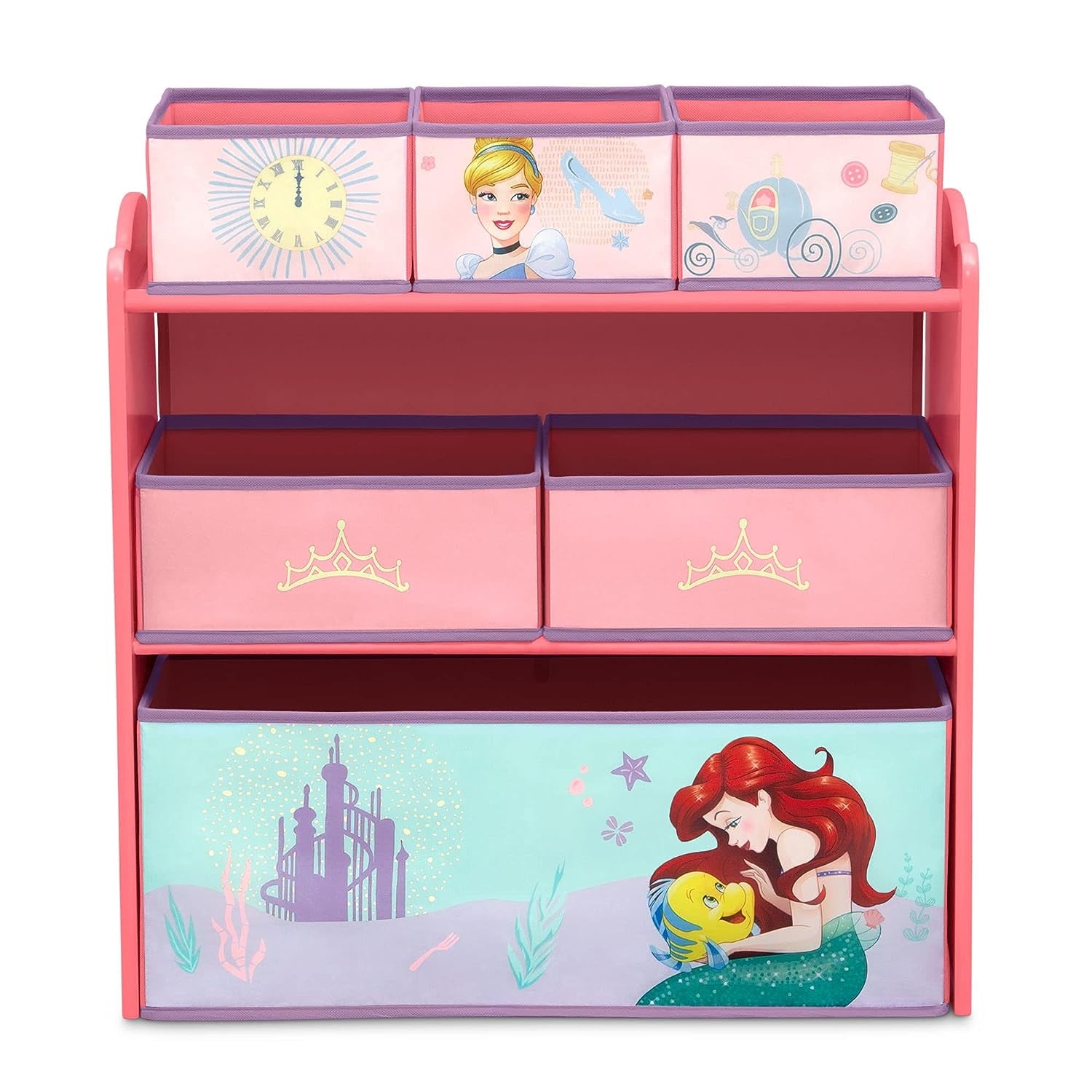 Design & Store 6 Bin Toy Storage Organizer, Disney Princess