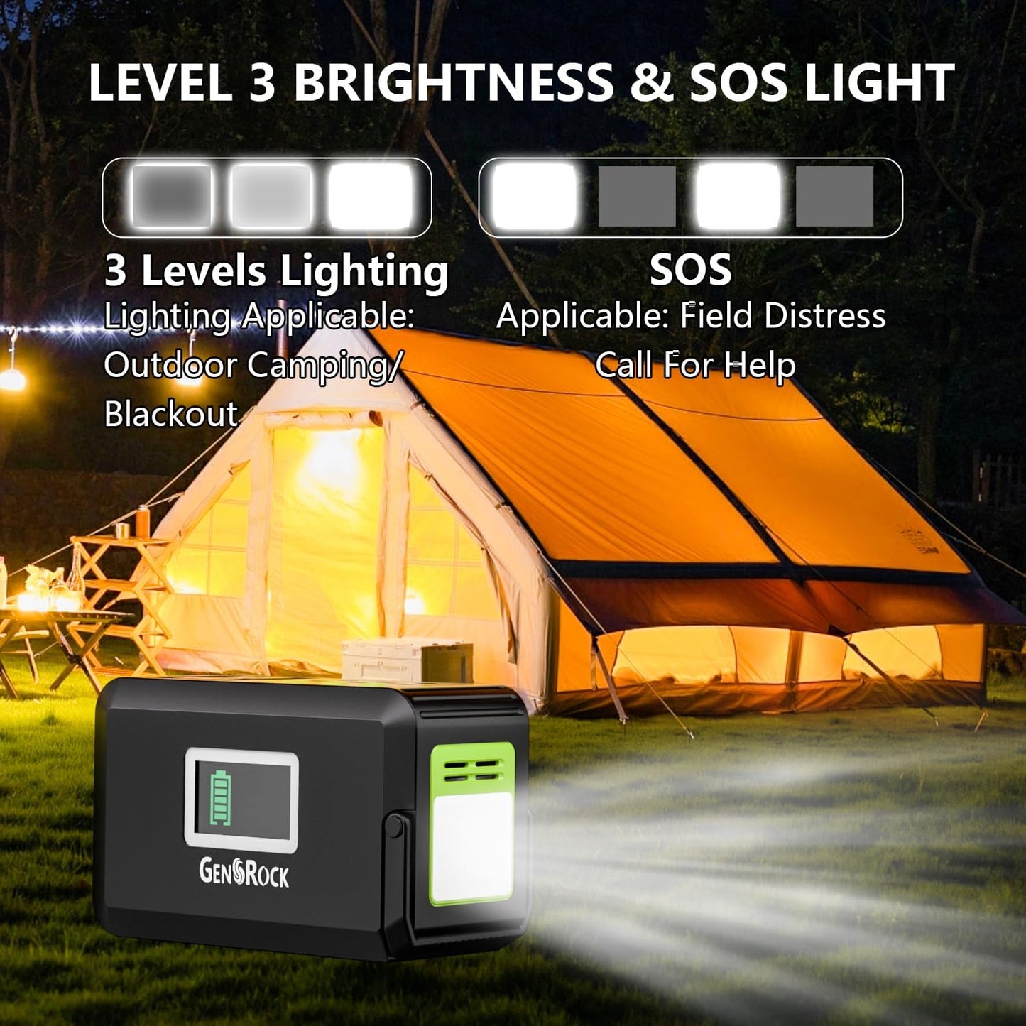 Portable Power Station, 88Wh Outdoor Solar Generator, Lithium Battery Power Bank with 110V/150W Peak AC Outlet,Qc 3.0, Type-C, LED Flashlight for CPAP Home Camping Travel Emergency.