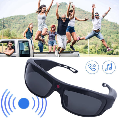 Smart Camera Glasses,1080P Video Smart Sunglasses with Bluetooth-Music,Open Ear Speaker,Outdoor Sports Camera for Biking, Fishing, Travelling (Including 32G Card)