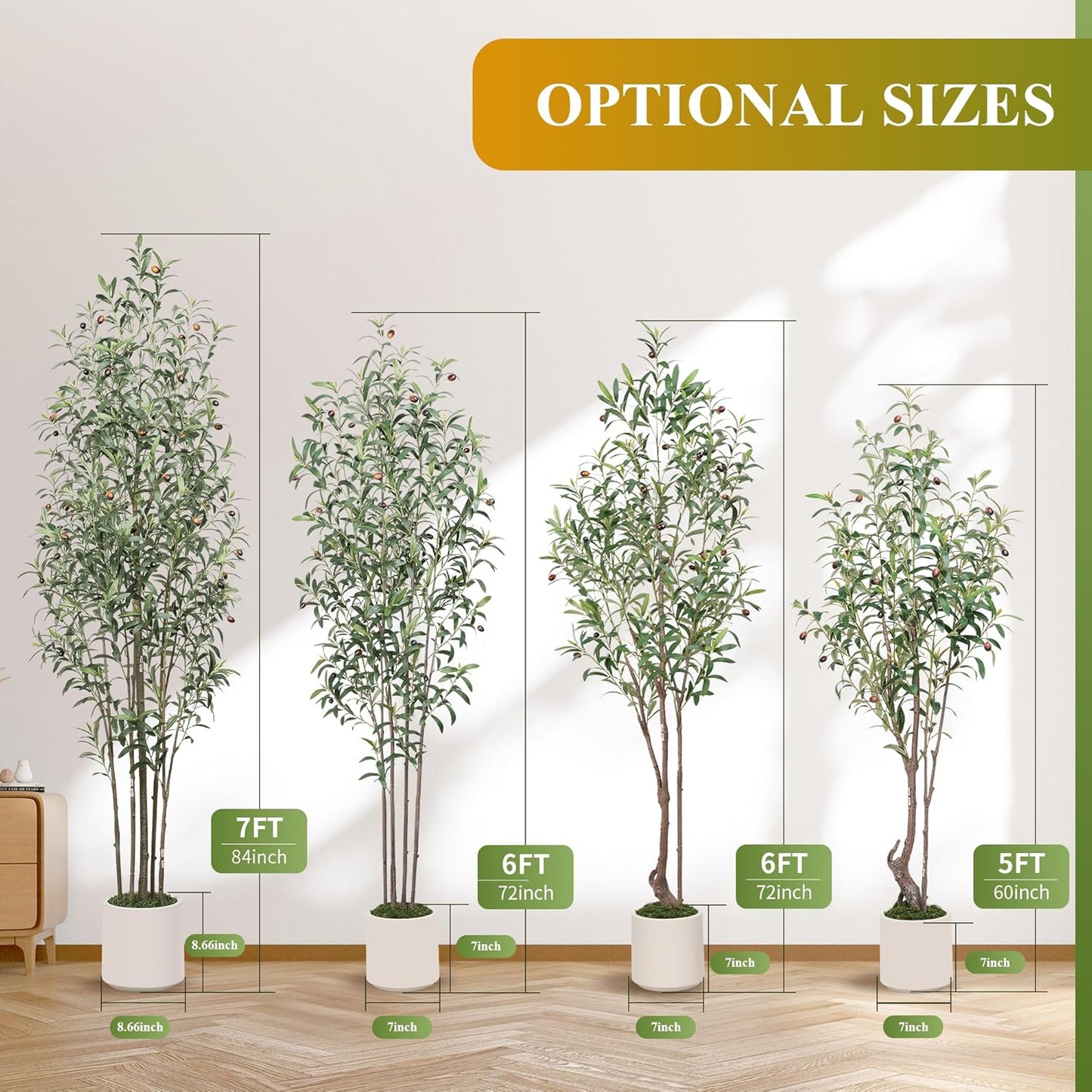 ™ Premium Artificial Olive Tree 6FT - Faux Olive Tree Artificial Indoor for Home Decor, Tall Fake Plants Olive Tree with Lifelike Branches & Greener Leaves & Ripe Fruits (6FT, 4-TRUNK)