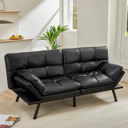 Lashann 71" Wide Tufted Back Upholstered Convertible Sofa with Adjustable Arms - Design By Technique