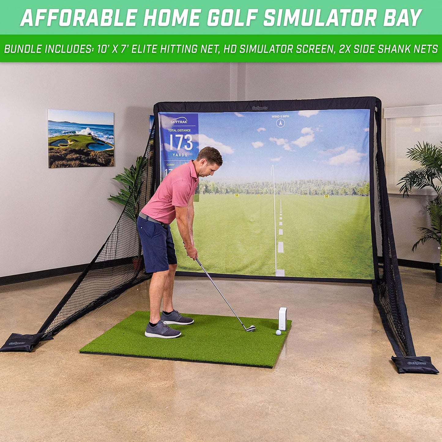 Golf Simulator Practice Bundle - Choose 10' or 7' Size