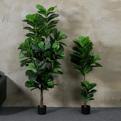 Fiddle Leaf Fig Tree 6Ft Tall Artificial Tree in Plastic Pot Fake Ficus Lyrata Plants with 184 Decorative Fiddle Leaves Faux Fig Trees for Home Office Living Room Decor Indoor Outdoor