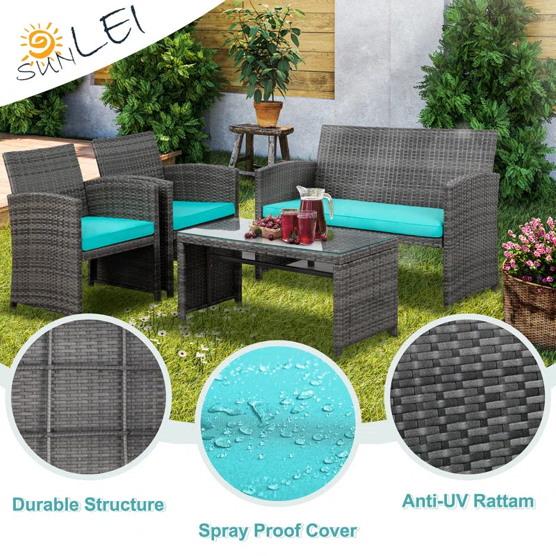 Randlett 4 - Person Rectangular Outdoor Dining Set with Cushions