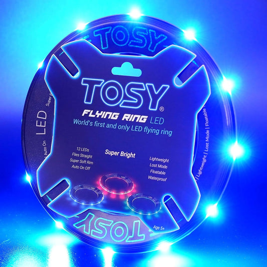 Flying Ring - 12 Leds, Super Bright, Soft, Auto Light Up, Safe, Waterproof, Lightweight Frisbee, Cool Birthday, Camping, Easter Basket Stuffers & Outdoor/Indoor Gift Toy for Boys/Girls/Kids