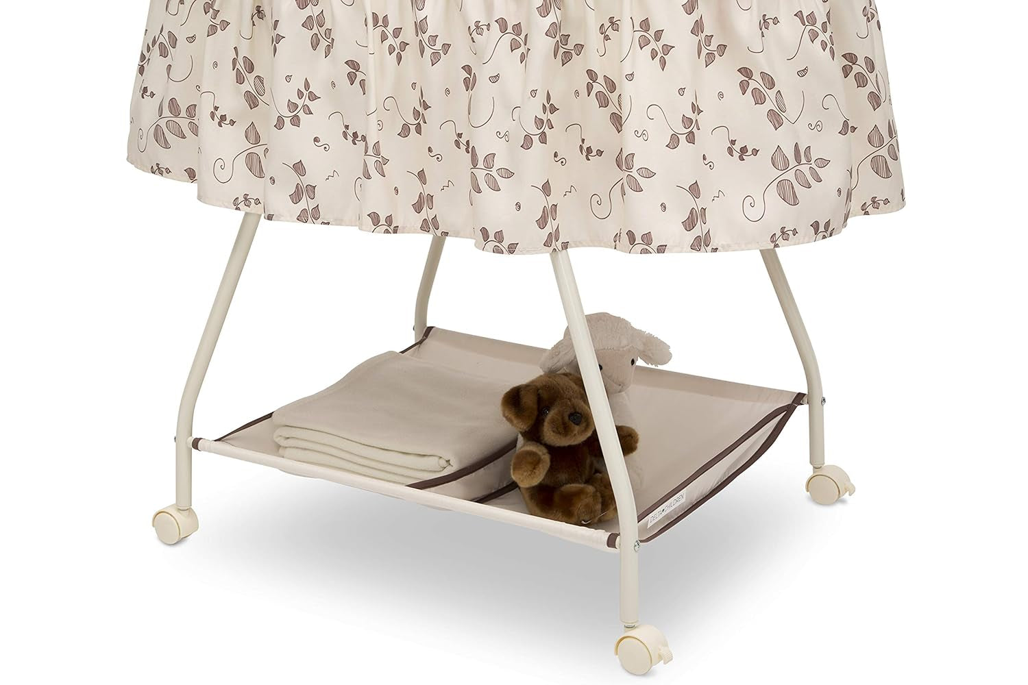 Deluxe Sweet Beginnings Bedside Bassinet - Portable Crib with Lights and Sounds, Falling Leaves - Design By Technique