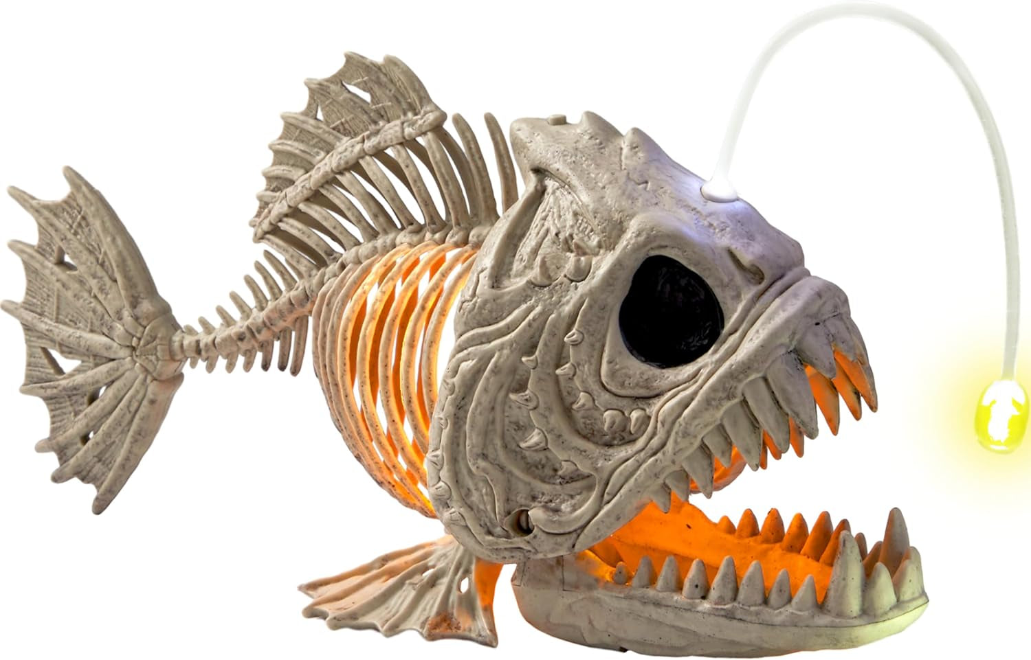 Halloween Skeleton Fish with LED Eye for Halloween Decoration, Graveyard Decorations, Indoor/Outdoor Spooky Scene