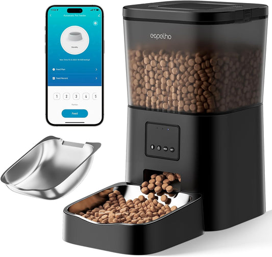 Automatic Cat Feeders Wifi: Cat Food Dispenser with App Control 2.4Ghz Wifi- Smart Timed Cat Feeder with Voice Recorder| 4L Auto Pet Feeder for Cat and Small Dog- up to 10 Meals per Day