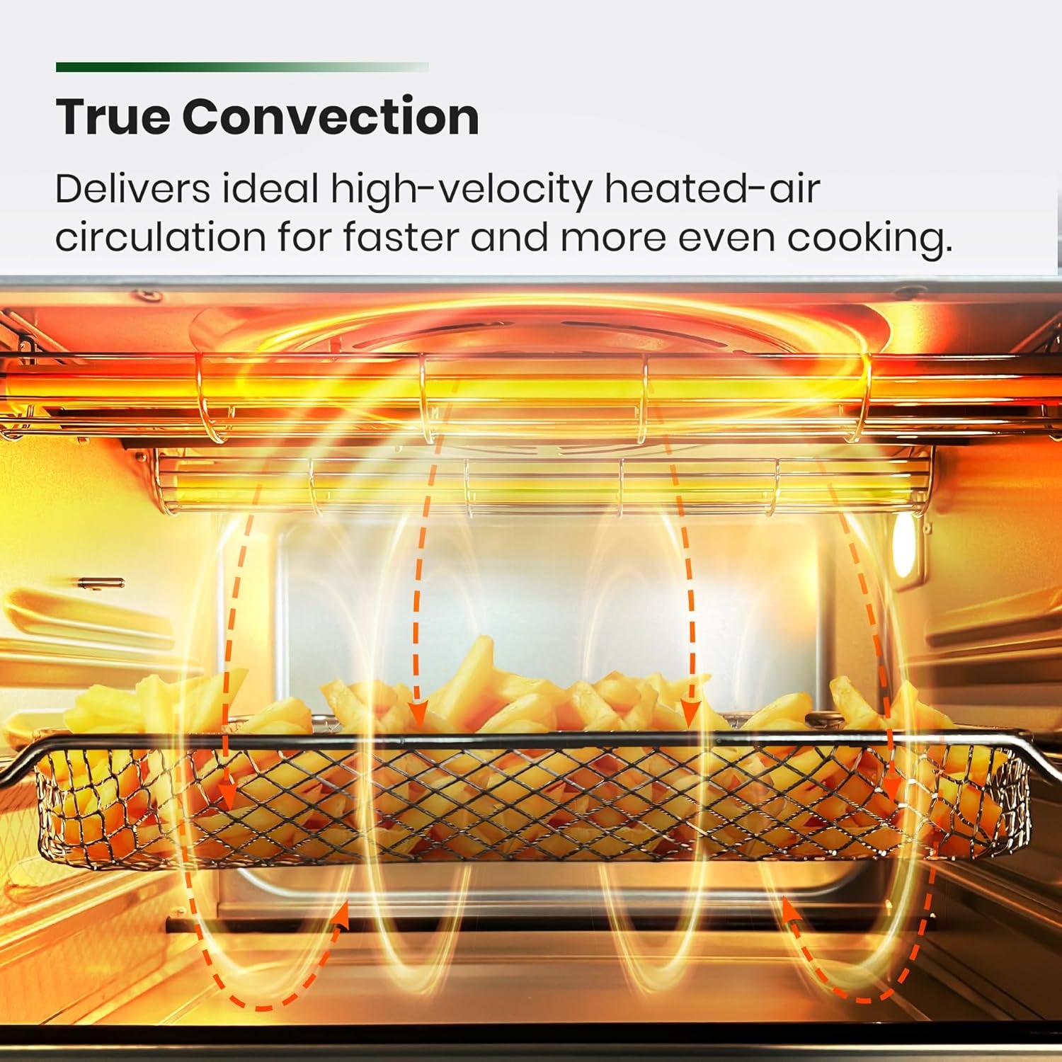 Infrared Heating Air Fryer Toaster Oven, Extra Large Countertop Convection Oven 10-In-1 Combo, 6-Slice Toast, Enamel Baking Pan Easy Clean with Recipe Book, Black Matte Stainless Steel