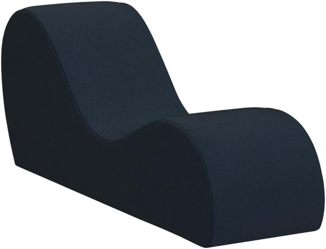 Sleek Chaise Lounge for Yoga, Stretching, Relaxation-Made in the USA, 60D X 18W X 26H Inch, Ink Blue