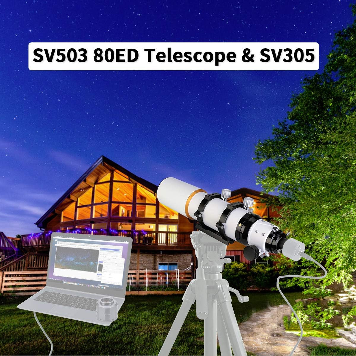 SV503 Telescope, 80ED F7 Telescope OTA with Focal Length 560Mm, Compact and Portable Tube for Exceptional Viewing and Astrophotography