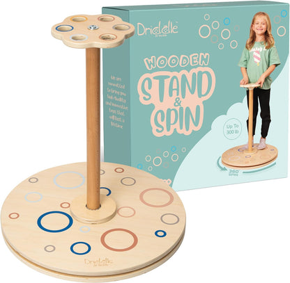 Wooden Stand and Spin Toy | Balance Board 360° Spinner Stand Toddler Toys Age 2, 3, 4, 5, Birthday for Boy Girl, 18 Months +, Kids Toy Indoor or Outdoor for 2 Year Old (Patent Pending)