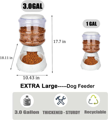 Automatic Dog Feeders for Large Dogs,3 Gallon Gravity Dog Feeder Large Breed,Automatic Cat Feeder Food Dispenser,Large Dog Food Dispenser Pet Feeder Station,Gravity Feeder for Dogs Cats