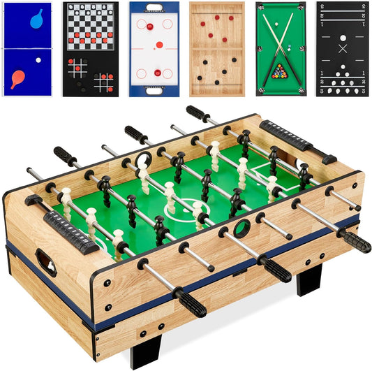 11-In-1 Kids Combo Game Table Set for Home, Game Room W/Ping Pong, Foosball, Table Hockey, Chess, Checkers, Shuffleboard, Bowling, 5 Accessory Bags