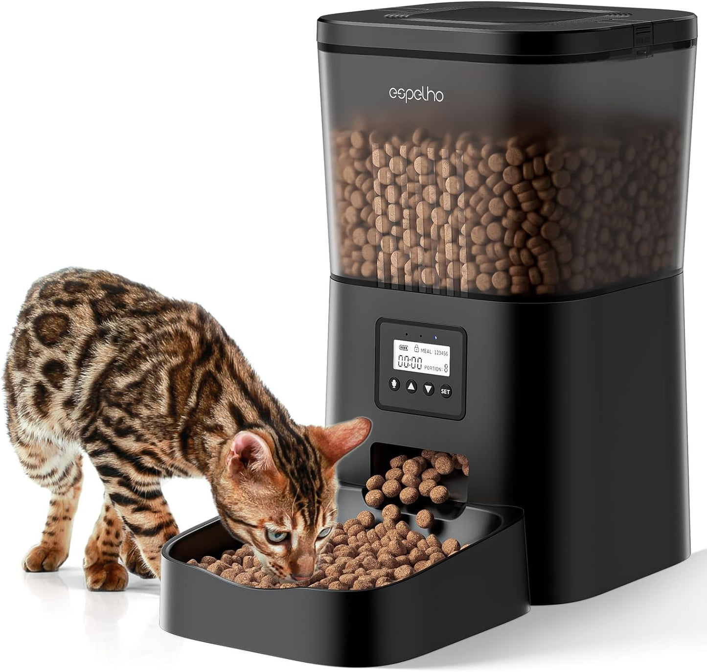 Automatic Cat Food Dispenser: Automatic Cat Feeder- 4L Timed Pet Feeder 1-6 Meals Portion Control for Cat& Small Dog| Auto Cat Feeder Freshness and Safety Dry Food with 10S Voice Record