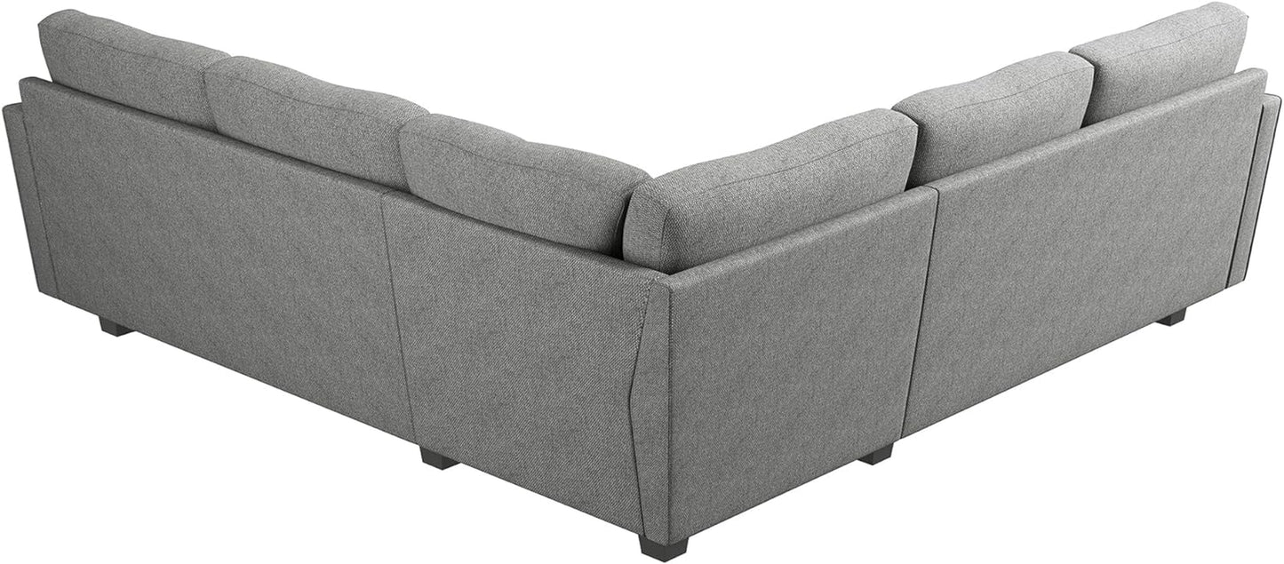 Convertible Sectional Sofa L Shaped Couch for Small Apartment Reversible Sectional Couch for Living Room,Light Grey