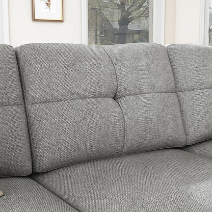 Convertible Sectional Sofa L Shaped Couch for Small Apartment Reversible Sectional Couch for Living Room,Light Grey