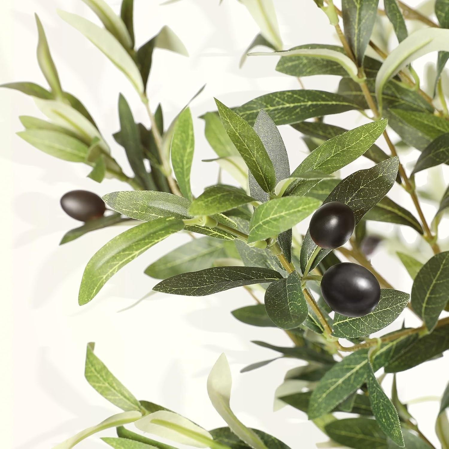 Faux Olive Tree 8Ft (96") - 8Ft Tall Fake Olive Silk Tree for Modern Home Office Decor - Artificial Olive Tree Indoor with Natural Wood Trunk and Lifelike Fruits