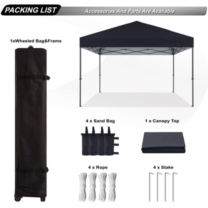 12 Ft X 12 Ft Easy Pop up Outdoor Canopy Tent,Black