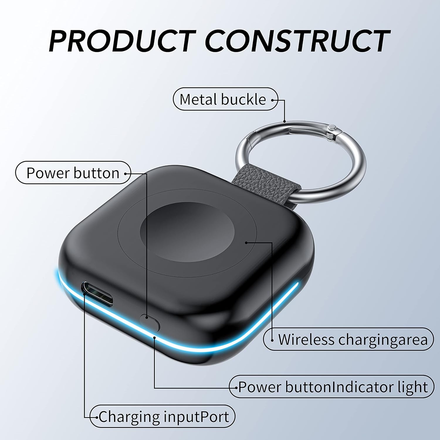 Portable Charger for Apple Watch,Wireless Magnetic Iwatch Charger 1200Mah Power Bank Travel Keychain Accessories Smart Watch Charger for Apple Watch Series 9/8/7/6/Se/5/4/3/2/1/Uitra/Uitra 2